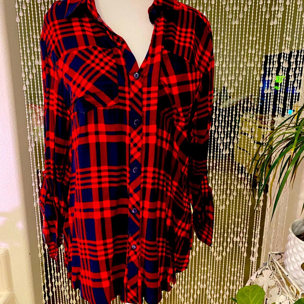LOVE KNOTS PLAID SHIRT NWT - Picture 5 of 7
